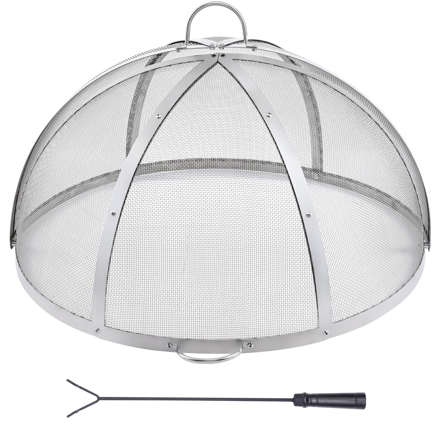 Firepit Spark Screen Lid, 30" Diameter, Outdoor Firepit Ring Cover Round Accessories, Fire Pit Metal Cover, Easy-Opening Stainless Steel Fire Ring Covers for Outdoor Patio Fire Pits Backyard