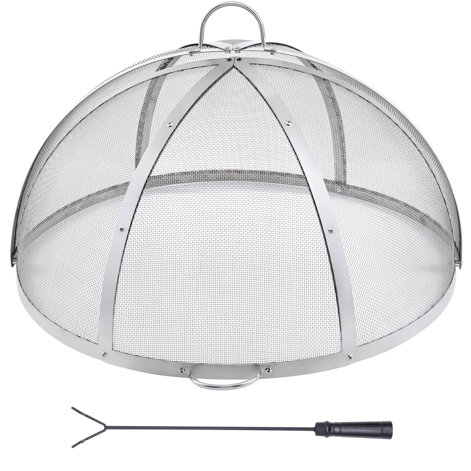 Firepit Spark Screen Lid, 30" Diameter, Outdoor Firepit Ring Cover Round Accessories, Fire Pit Metal Cover, Easy-Opening Stainless Steel Fire Ring Covers for Outdoor Patio Fire Pits Backyard