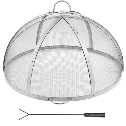 Firepit Spark Screen Lid, 30" Diameter, Outdoor Firepit Ring Cover Round Accessories, Fire Pit Metal Cover, Easy-Opening Stainless Steel Fire Ring Covers for Outdoor Patio Fire Pits Backyard