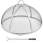 Firepit Spark Screen Lid, 30" Diameter, Outdoor Firepit Ring Cover Round Accessories, Fire Pit Metal Cover, Easy-Opening Stainless Steel Fire Ring Covers for Outdoor Patio Fire Pits Backyard