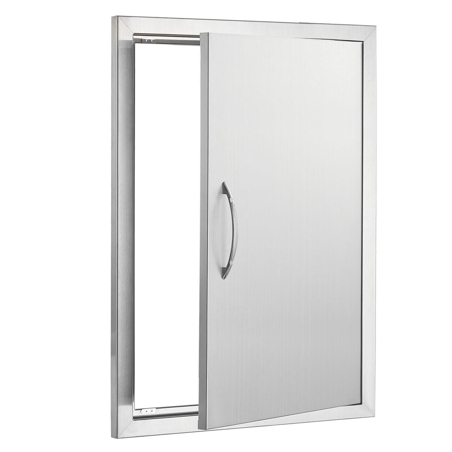 BBQ Access Door, 20W x 27H Inch Single Outdoor Kitchen Door, Stainless Steel Flush Mount Door, Wall Vertical Door with Handle, for BBQ Island, Grilling Station, Outside Cabinet