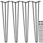 Hairpin Table Legs 22" Black Set of 4 Desk Legs 880lbs Load Capacity (Each 220lbs) Hairpin Desk Legs 3 Rods for Bench Desk Dining End Table Chairs Carbon Steel DIY Heavy Duty Furniture Legs
