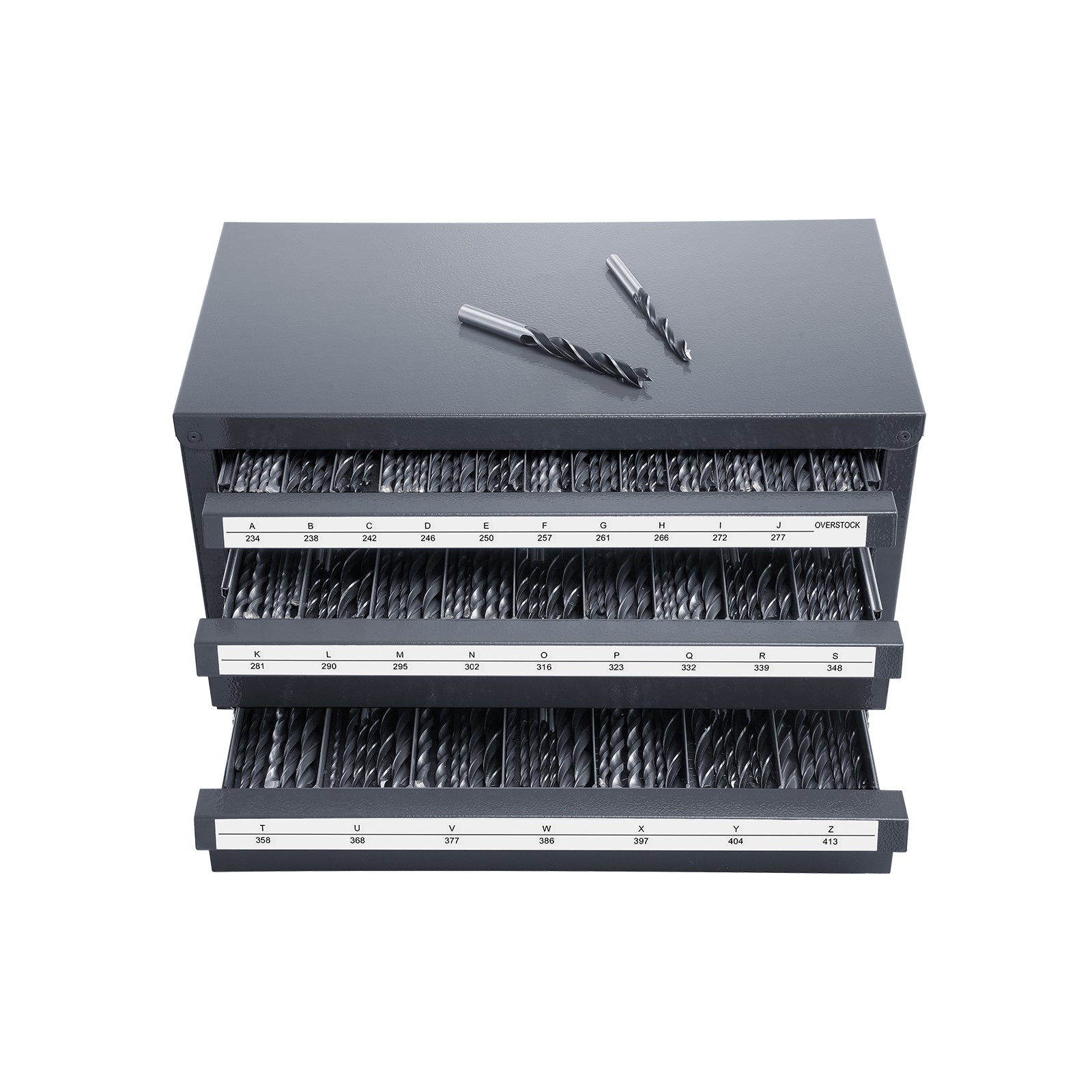 Drill Bit Dispenser Cabinet, Three-Drawer Drill Bit Organizer Cabinet for A to Z, Steel Drill Dispenser Organizer Cabinet with Labels, Stackable Drill Dispenser for Drill Bit Storage