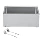 Commercial Food Warmer, 1200W Electric Stainless Steel Steam Food Warmer, Fast Heating Countertop Buffet Bain Marie with Soup & Perforated Ladles, for Catering, Restaurants, Parties, Buffets