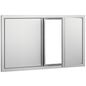 BBQ Access Door, 36W x 21H Inch Double Outdoor Kitchen Door, Stainless Steel Flush Mount Door, Wall Vertical Door with Recessed Handles , for BBQ Island, Grilling Station, Outside Cabinet
