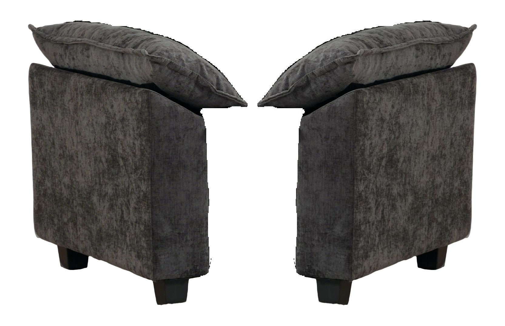 Cloud Sofa Armrests only, Modern Sectional Couch, for Living Room Bedroom and Apartment, Comfy Double Layer Upholstered Seat Cushion, Breathable Chenille Fabric, Black,SW504CBK