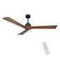 52" Wood  Ceiling Fan NO light, 3 Reversible Blades, with 6 Speeds Reversible DC Motor,Low Profile Ceiling Fan with no light for Living Room Kitchen Bedroom