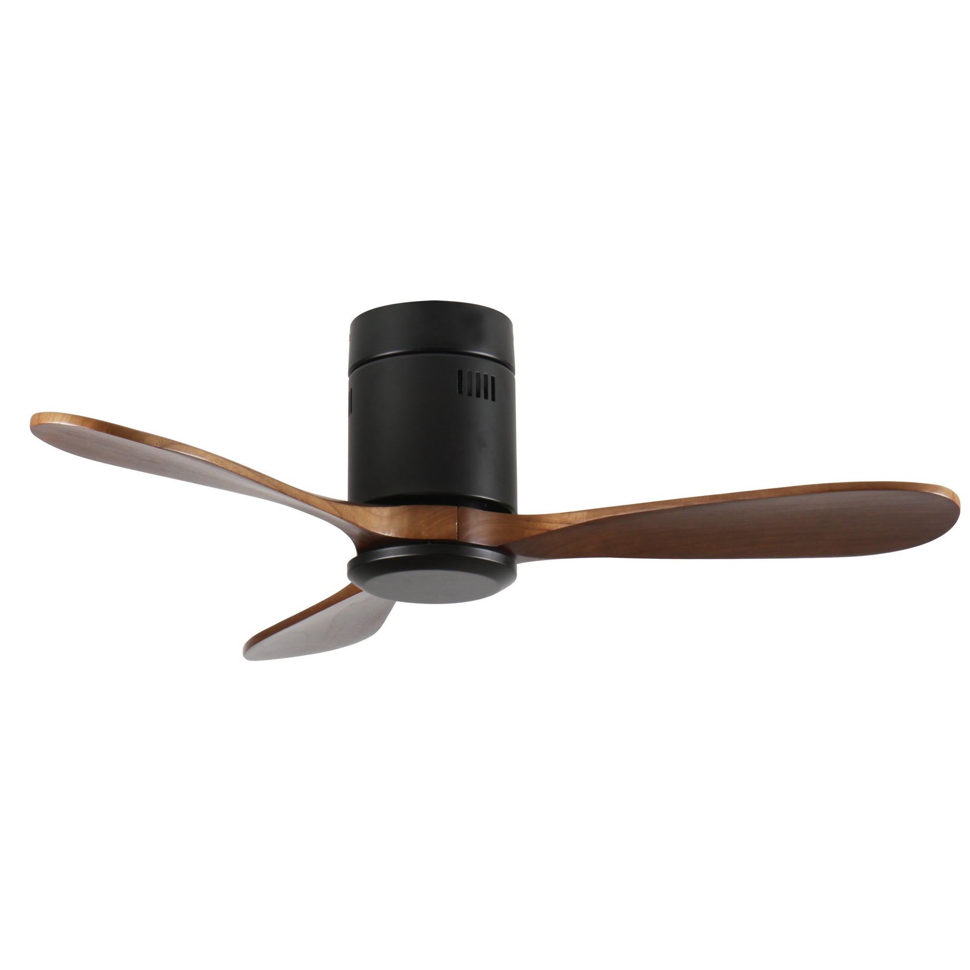 42-Inch Flush Mount Ceiling Fan Without Light, Solid Wood Blades, Reversible Quiet DC Motor, Remote Control with 6 Speeds & Timer, Energy Saving for Bedroom, Living Room,  No Sloped Ceiling