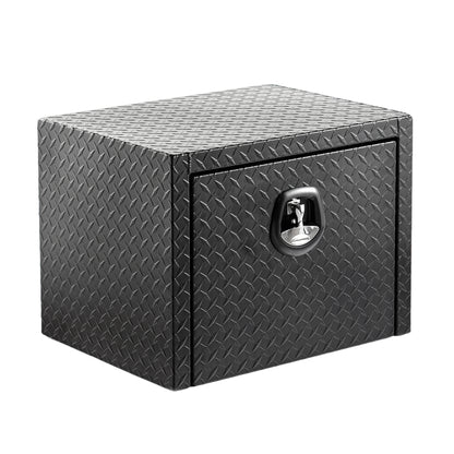 24 inch aluminum underbody truck tool box heavy duty underbed toolbox tool storage organizer chest  waterproof  diamond thread plate  ideal for pickup truck ATV RV trailer