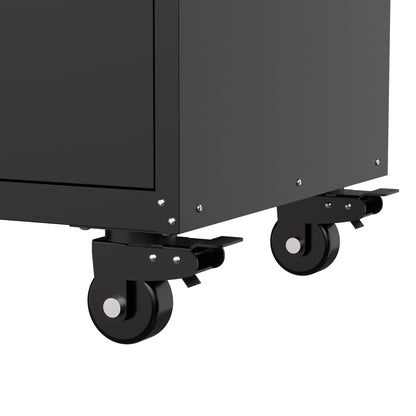 Black Metal Tool Cabinet - 29.5" Rolling Workbench Organizer