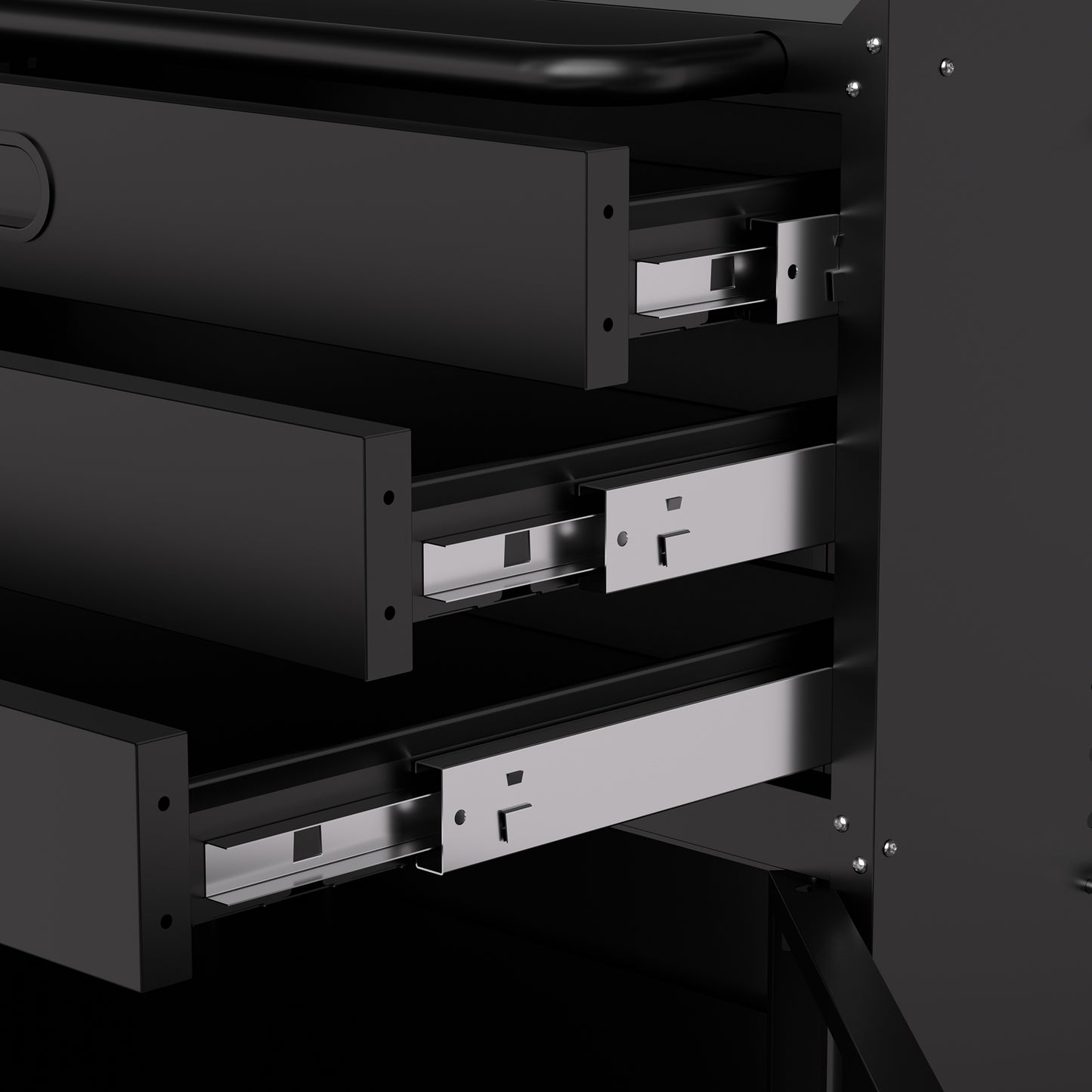 Black Metal Tool Cabinet - 29.5" Rolling Workbench Organizer
