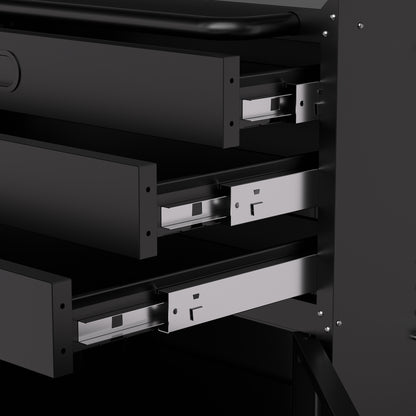 Black Metal Tool Cabinet - 29.5" Rolling Workbench Organizer