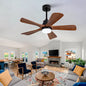 Black Ceiling Fans with Lights and Remote, 42 Inch Outdoor Ceiling Fan for Patios with Light 5 Blades Modern Ceiling Fan Noiseless Reversible DC Motor, Wood Fan for Farmhouse