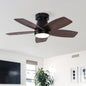 Ceiling Fans with Lights and Remote, 32 Inch Low Profile Ceiling Fan with Light, Flush Mount, Reversible, 3CCT, Dimmable Black Modern Ceiling Fan for Bedroom, Living Room, Outdoor Patio