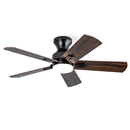 Hot sales Ceiling Fans with Lights, 42 inch Low Profile Ceiling Fan with Light and Remote Control, Flush Mount, Reversible, 3CCT, Dimmable, Noiseless, Black Ceiling Fan for Bedroom, Indoor/Outdoor Use