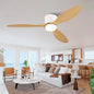 52-inch Ceiling Fan with Light, Ultra-Slim Flush-Mount Design, 3 ABS Plastic Blades, Remote Control Included, 6-Speed Adjustment, Reversible DC Motor, Quiet Operation, Ideal for Bedrooms, Indoor/Outdo