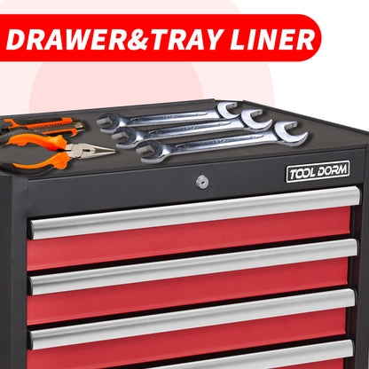 7-Drawer Rolling Tool Chest - Black Red Carbon Steel