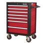 7-Drawer Rolling Tool Chest with Locking Wheels & Drawers, 18.5" D x 28" W x 39.5" H Mobile Tool Storage Cabinet, Heavy-Duty Garage Organizer w/Ergonomic Hand