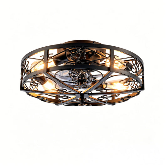20'' Mounting Type  Ceiling Fan  ,Reversible Motor, DC Remote Control,6 Speed Ceiling Fan,Timing, for Living Room, Bedroom, or Dining Room--NOT Included Bulbs