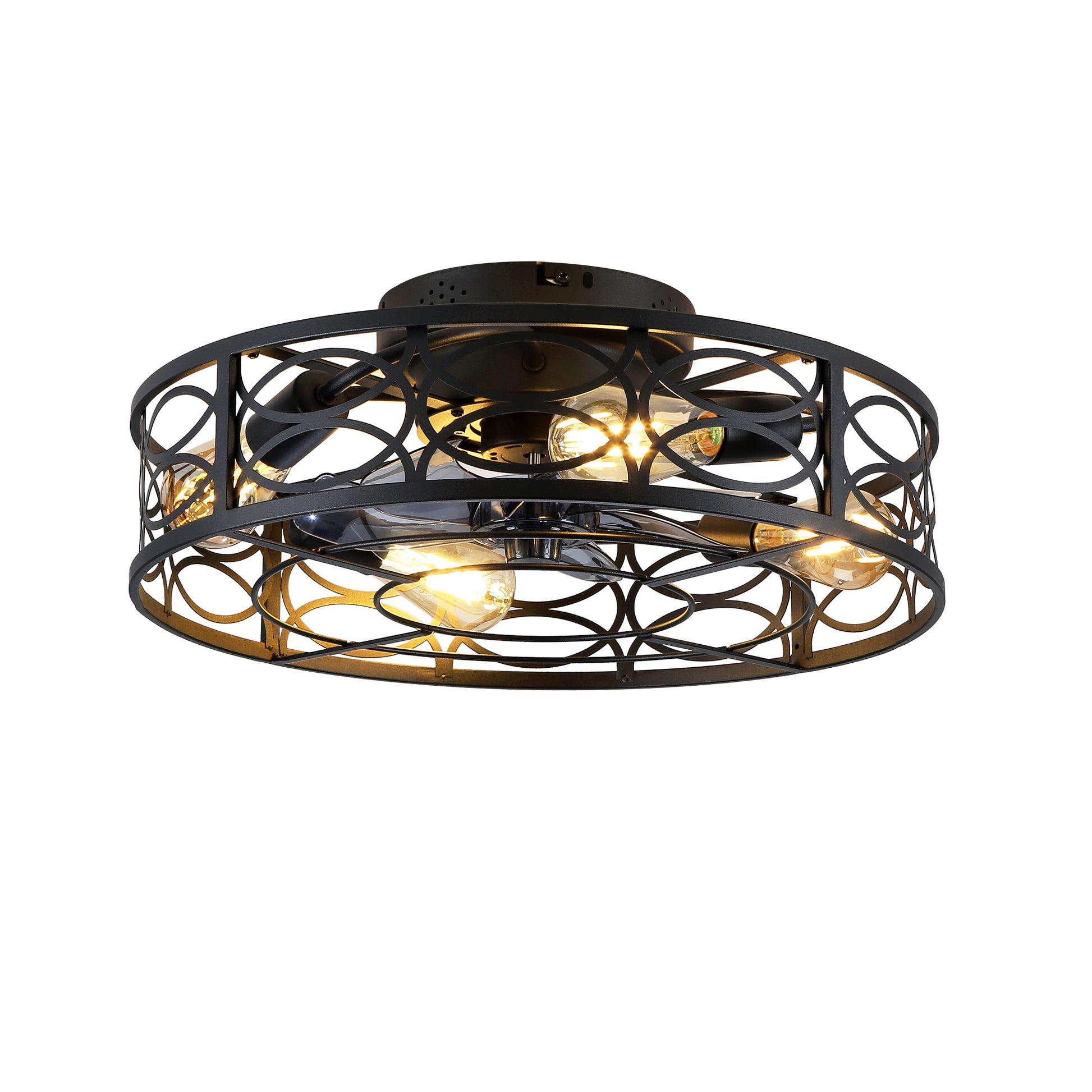 20" Farmhouse Ceiling Fan with Lights - Blush+Gold, Bronze