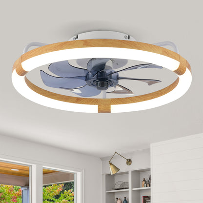 20" Matte White Ceiling Fan with LED Light & Remote Control