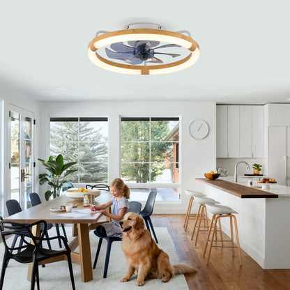 20" Matte White Ceiling Fan with LED Light & Remote Control