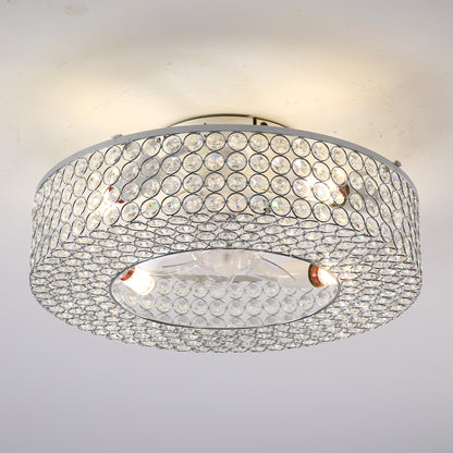 19.6 Inch White Ceiling Fan with Lights - Remote Control
