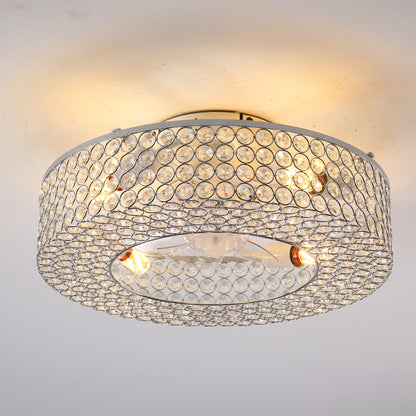 19.6 Inch White Ceiling Fan with Lights - Remote Control
