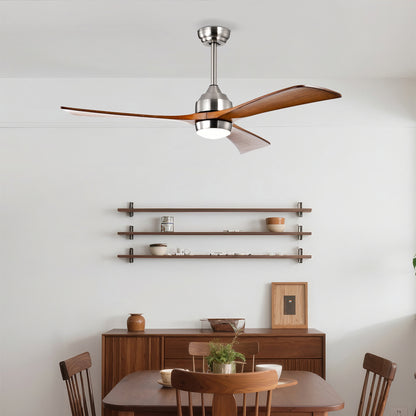 52" Solid Wood Blades Ceiling Fan with Lights - Remote Control, Quiet DC Motor