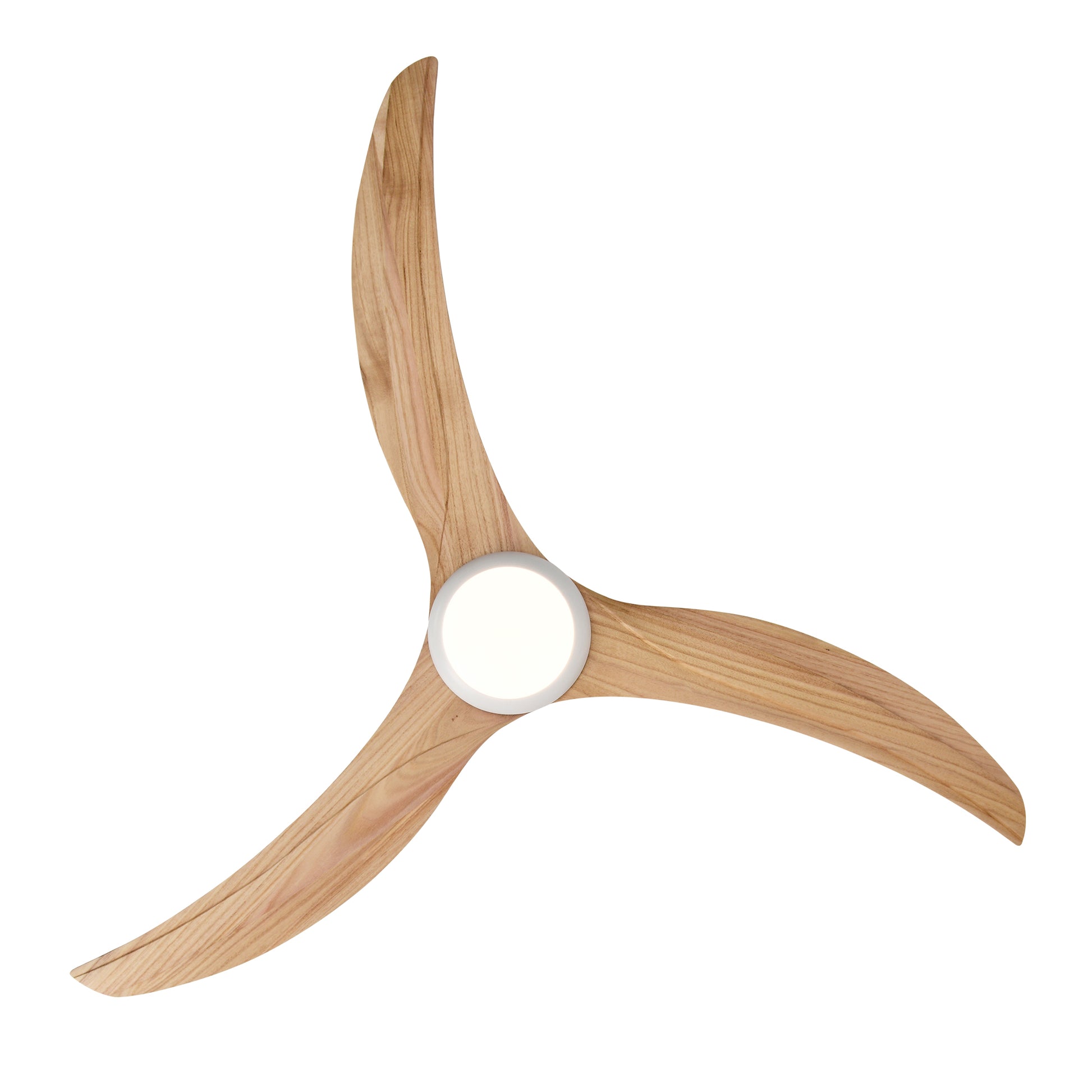52" Solid Wood Blades Ceiling Fan - Indoor Outdoor with Remote Control