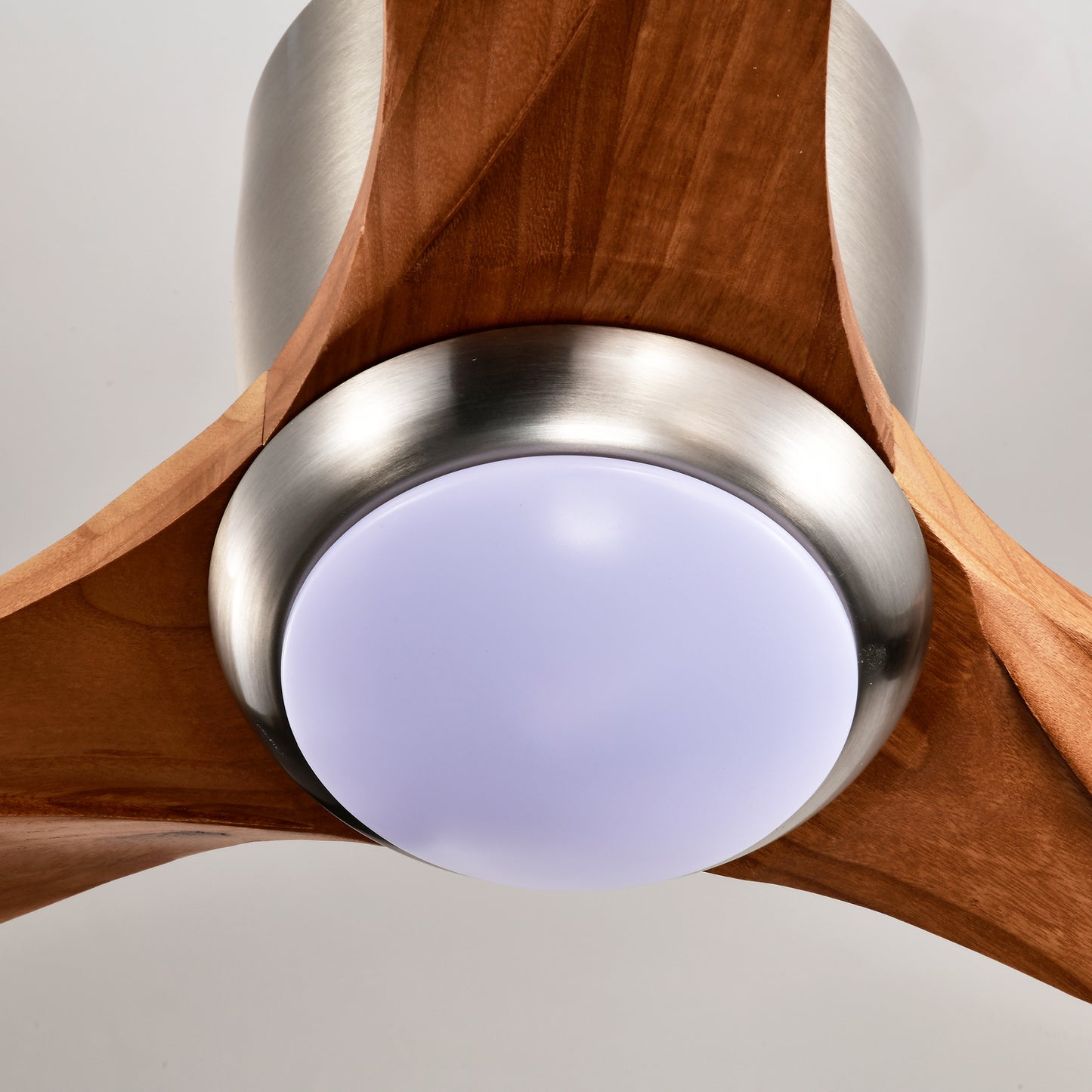 52" Flush Mount Fan Light - Solid Wood Blades, Remote Control