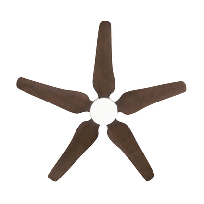 52 Inch Nickel Ceiling Fan with Lights - 6 Speed Remote Control