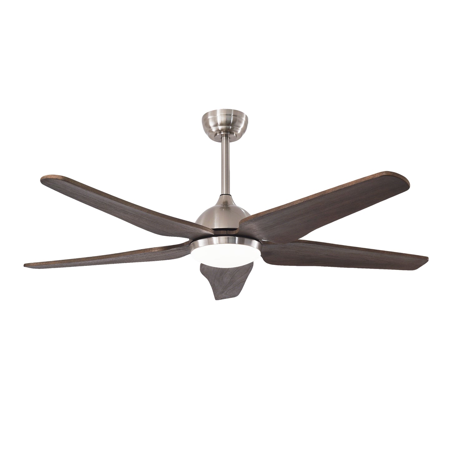 52 Inch Nickel Ceiling Fan with Lights - 6 Speed Remote Control