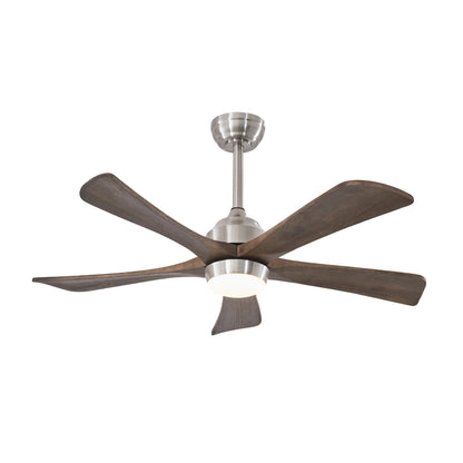 42" 5PCS Solid Wood Blades Ceiling Fan with Lights Remote Control,Quiet DC Motor 3 Blade Ceiling Fans 6 Speed Levels,Reversible Ceiling Fan,for Patio Living Room,Bedroom,Office,Indoor.(Stain nickel )