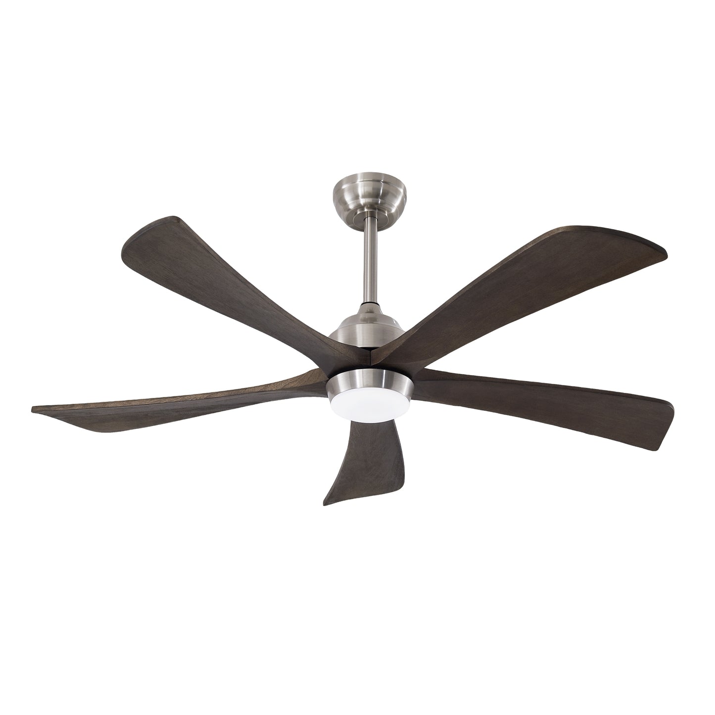 52" 5PCS Solid Wood Blades Ceiling Fan with Lights Remote Control,Quiet DC Motor 3 Blade Ceiling Fans 6 Speed Levels,Reversible Ceiling Fan,for Patio Living Room,Bedroom,Office,Indoor.(Stain nickel )