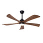 52" 5PCS  Solid Wood Blades Ceiling Fan with Lights Remote Control,Quiet DC Motor 3 Blade Ceiling Fans 6 Speed Levels,Reversible Ceiling Fan,for Patio Living Room, Bedroom, Office,Indoor.(Matte Black)