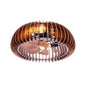 20" Semicircle Modern Flush Mount Fan Light,Ceiling Fans with Lights(NO INCLUDED BULBS) and Remote Control, 6 Speeds, Quiet DC Motor For Living room, Bedroom,Kitchen----Wood