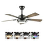 42" 5PCS  Plywood Blades Ceiling Fan with LED  Light 3000-6500K Dimmable,Quiet DC Motor  Ceiling Fans 6 Speed Levels,Reversible Ceiling Fan,for Patio Living Room, Bedroom, Office,Indoor.(Matte Black)