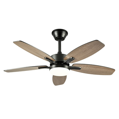 42" 5PCS  Plywood Blades Ceiling Fan with Lights Remote Control,Quiet DC Motor  Ceiling Fans 6 Speed Levels,Reversible Ceiling Fan,for Patio Living Room, Bedroom, Office,Indoor.(Matte Black)