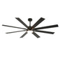 72 Inch Large Size 8 pcs Blades Ceiling Fan With Light Kit 3 Color  Dimmable LED, DC 6 Speed ,Remote Control Ceiling Fan  for Patio Living Room, Bedroom, Office,Indoor.(Matte Black )
