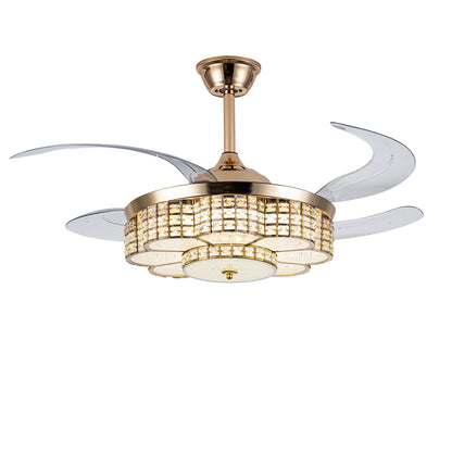 48" Ceiling Fan With Retractable Blades, Indoor  Ceiling Fan With Light with Remote Control, Noiseless Reversible Motor, 6 Speed ,3 for Patio Living Room, Bedroom, Office,Indoor