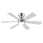 46" Flush Mount Ceiling Fan with Lights Remote Control,Quiet DC Motor 6 Plywood Blade Ceiling Fans 6 Speed Levels,Reversible Ceiling Fan,for Patio Living Room, Bedroom,Office,Indoor.( SLIVER)