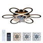 5 PCS Blades Ceiling Fan with Lights Remote Control.APP, 25" Black, 6 Speeds 3 Light Color Low Profile Flush Mount Ceiling Fan for Kitchen Bedroom