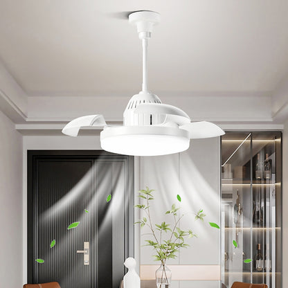 Bulb-Type Ceiling Fan White - Quiet Remote Control, Retractable Blades