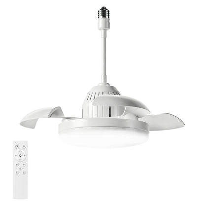 Bulb-Type Small Size Ceiling Fan With Retractable Blades, Indoor  Ceiling Fan With Light with Remote Control, for Patio Living Room, Bedroom, Office,Indoor