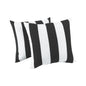 2 Pack Outdoor Throw Pillows, Waterproof & Fade-Resistant Patio Cushions for Garden, Porch, Poolside Furniture - Soft & Comfortable Decorative Pillow Covers (18x18 Inch, Black white strpie)