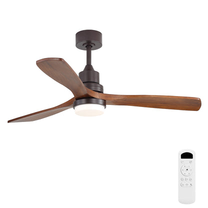 52 Inch Ceiling Fan with LED Light - 3 Adjustable Color Temperatures, Memory Function, Reversible DC Motor,for Living Room & Bedroom