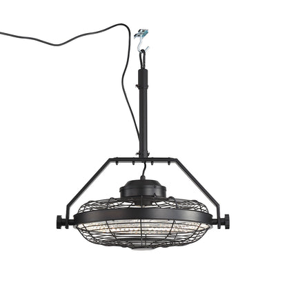 21 Inch Black Outdoor Ceiling Fan with LED Light