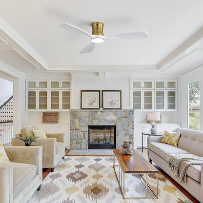 48 Inch Golden Wood Ceiling Fan with Light