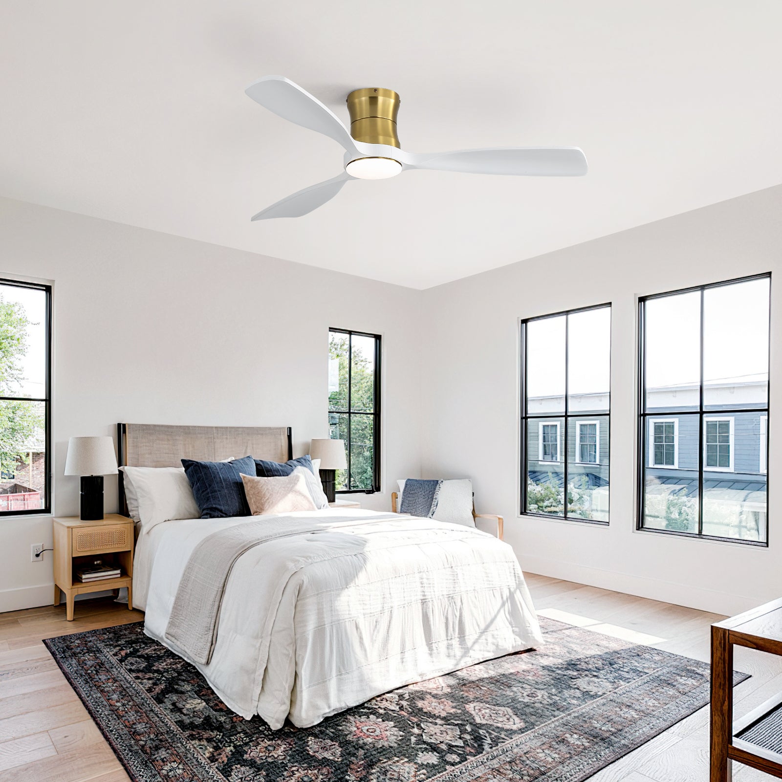 48 Inch Golden Wood Ceiling Fan with Light